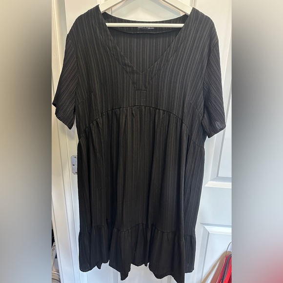 Emery Rose Light Textured Day / Beach Dress Black XXL - Picture 3 of 6